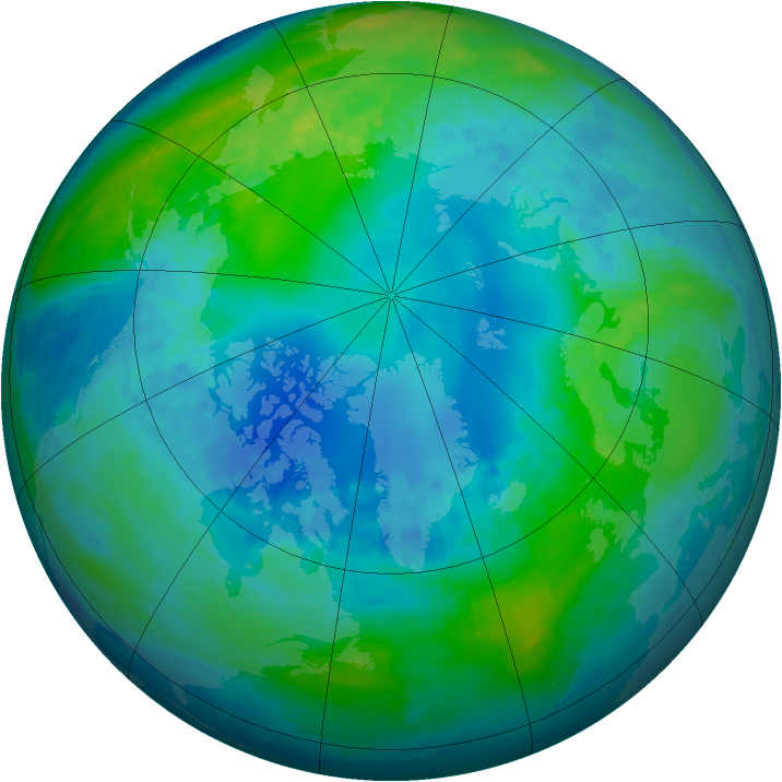 Arctic ozone map for 28 October 2002